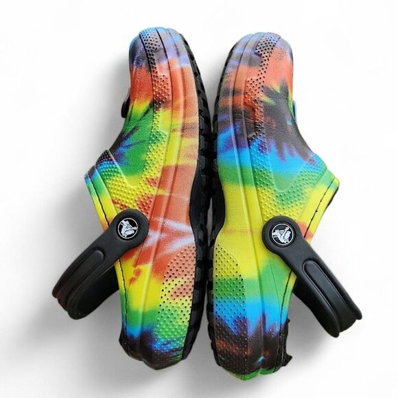 Crocs Classic Tie-Dye Dual Clogs Comfort Graphic W/Jibbitzs Size Men 5/Youth J5 - Picture 5 of 13